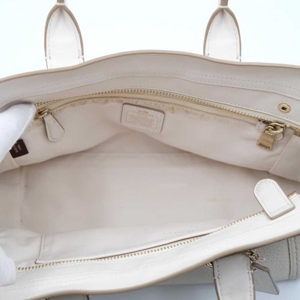 COACH Shoulder Bag Leather White 2Way - image 10