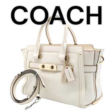 COACH Shoulder Bag Leather White 2Way - image 1