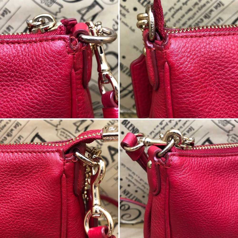 Coach Hand Shoulder Bag Pochette Chain Leather Re… - image 5