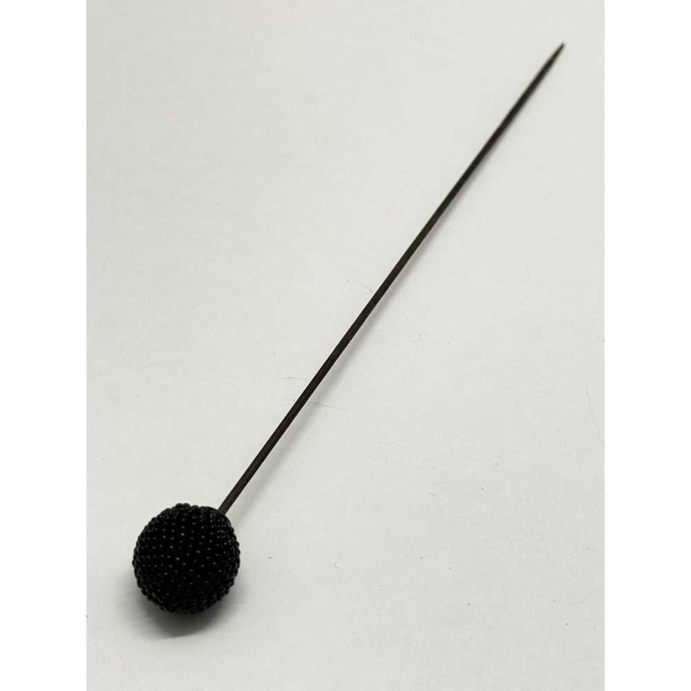 Vintage Estate black beaded hat pin - image 5