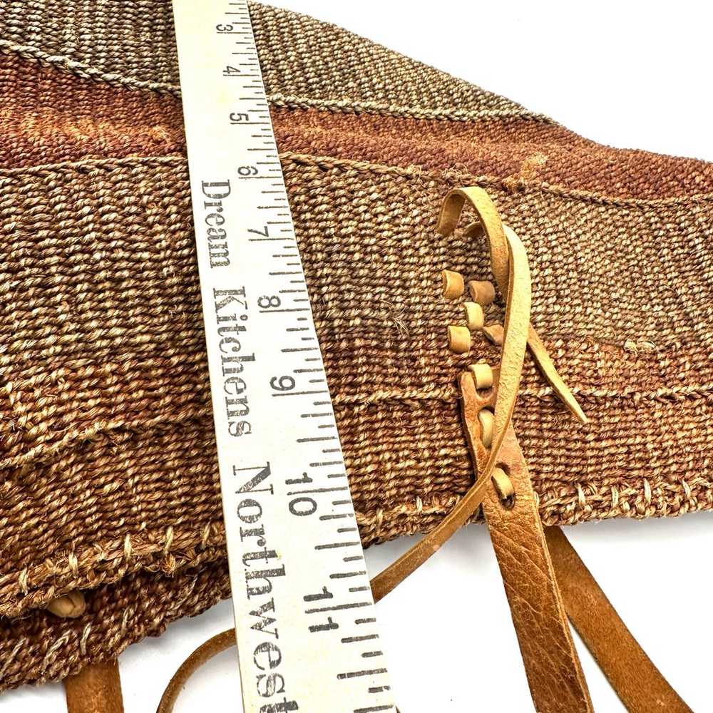 Vintage 1990s Sisal Tote Basket Weave Market Tote… - image 9