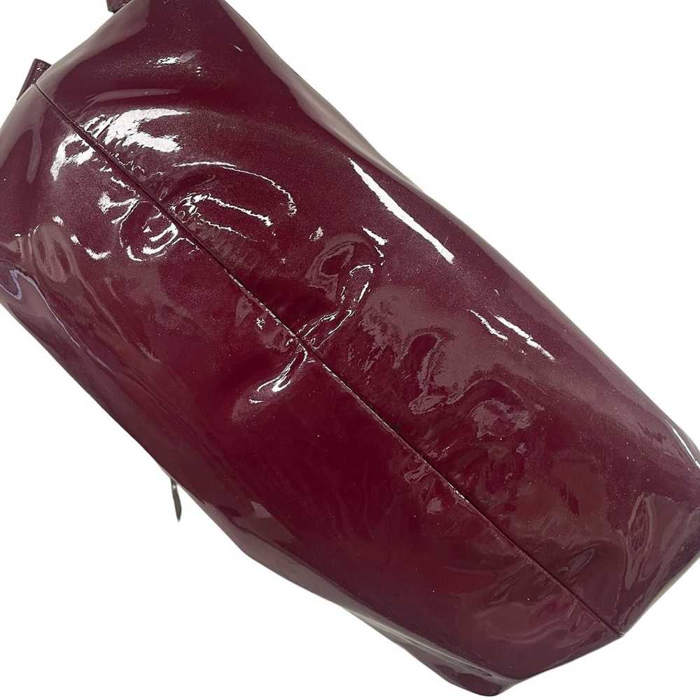 Coach Burgundy Shiny Patent Leather Maggie Hobo S… - image 3