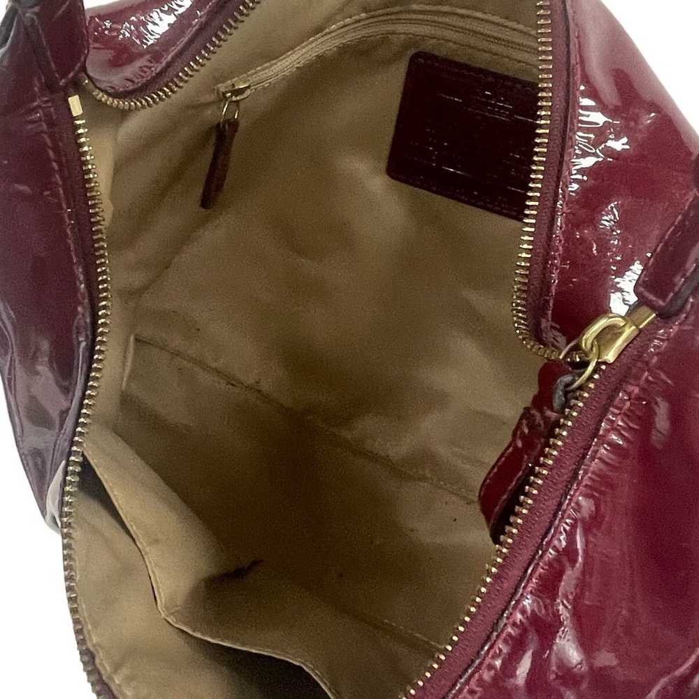 Coach Burgundy Shiny Patent Leather Maggie Hobo S… - image 5