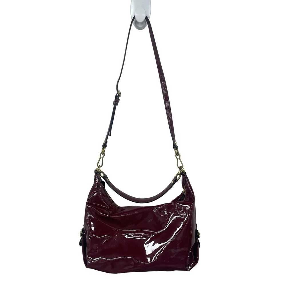 Coach Burgundy Shiny Patent Leather Maggie Hobo S… - image 7