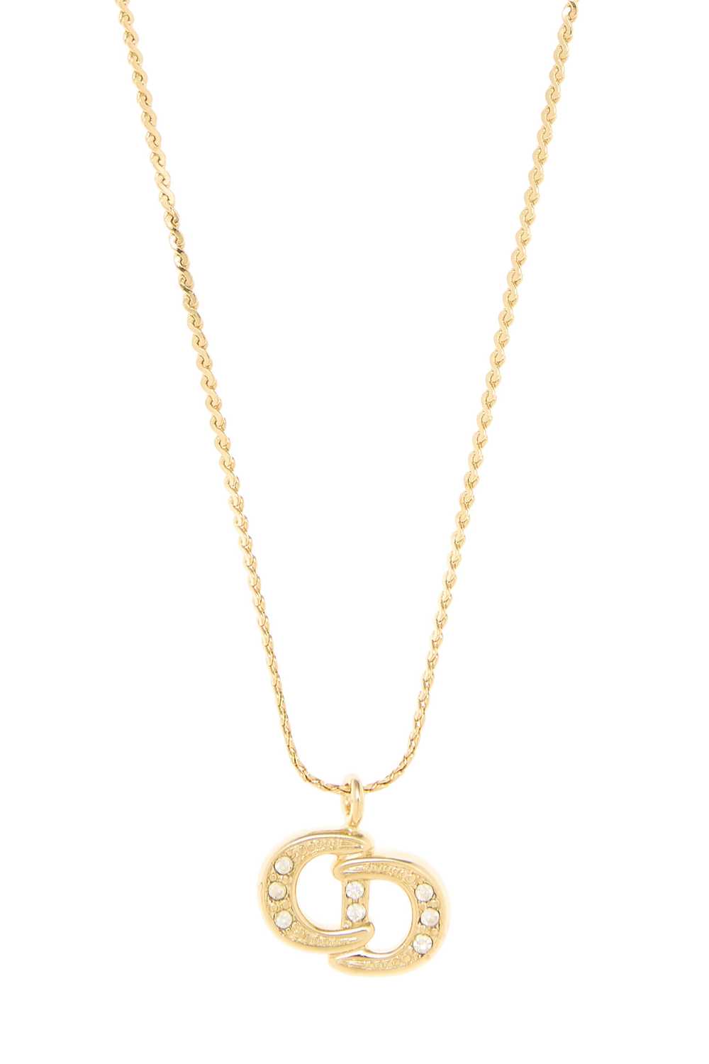 Gold Crystal 'CD' Necklace - image 2