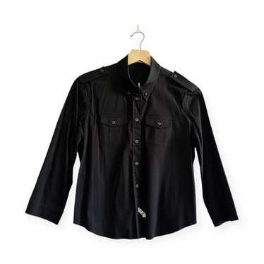 Prada Prada Black stretch cotton blend button dow… - image 1