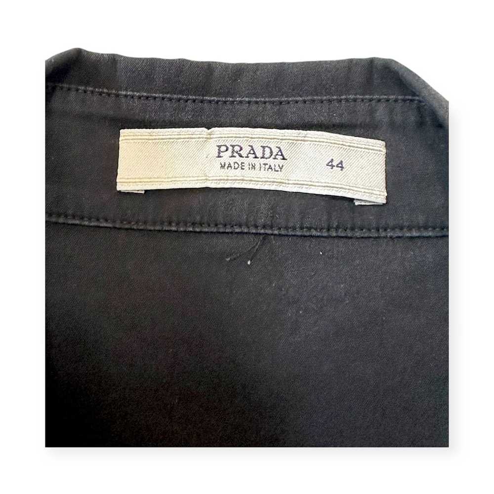 Prada Prada Black stretch cotton blend button dow… - image 4