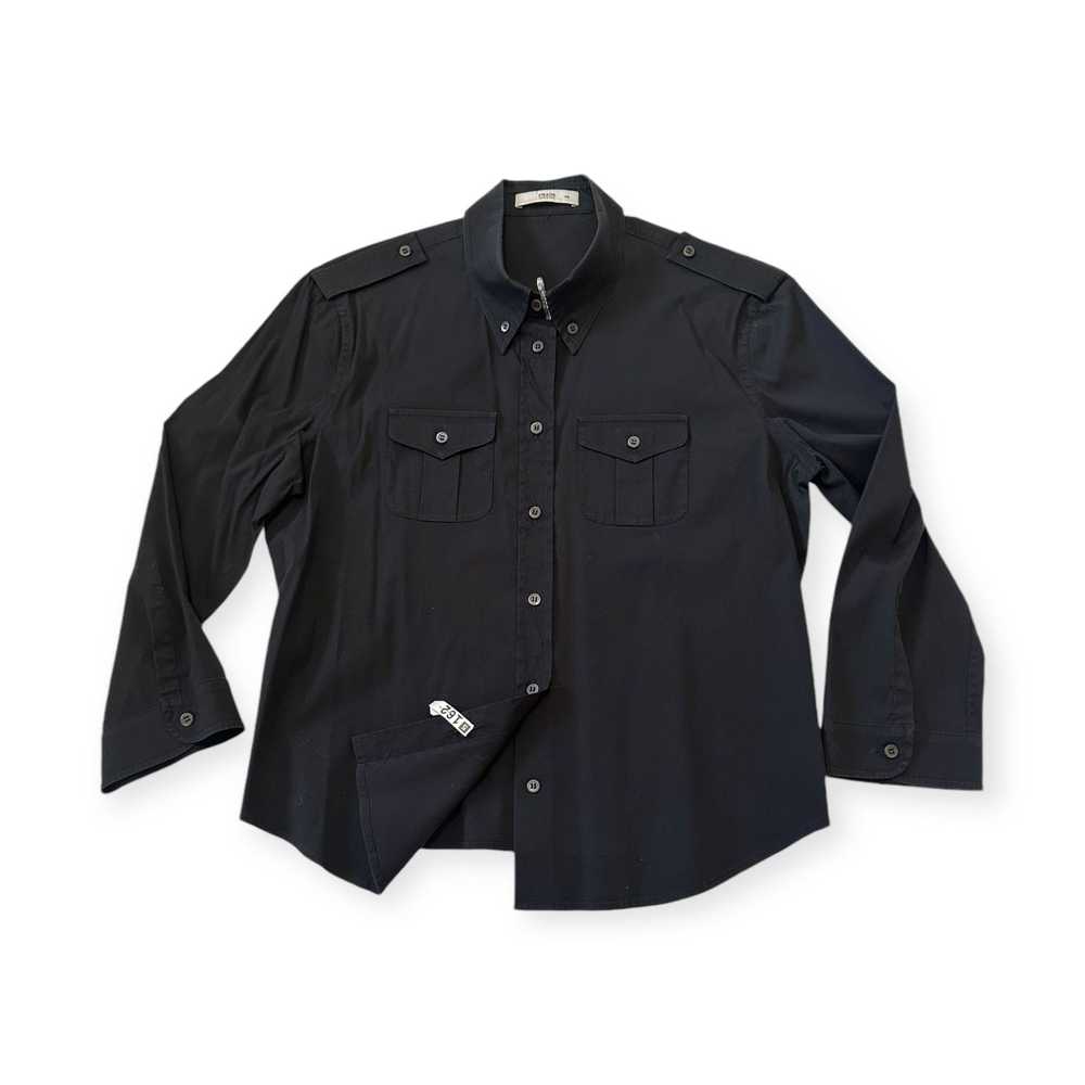 Prada Prada Black stretch cotton blend button dow… - image 8