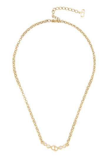 Gold & Crystal 'CD' Necklace