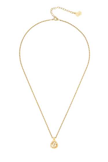 Gold Round 'CD' Necklace Small