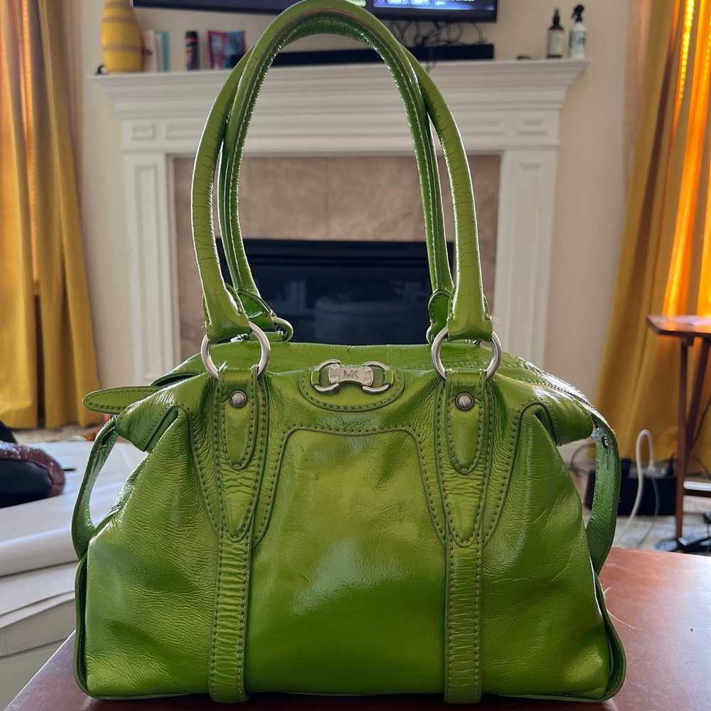 Michael Kors Handbag Shoulder Purse Vintage Green… - image 1