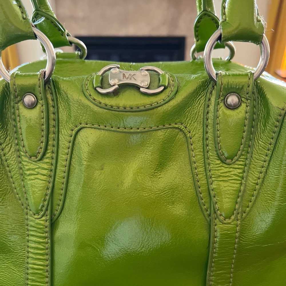 Michael Kors Handbag Shoulder Purse Vintage Green… - image 2