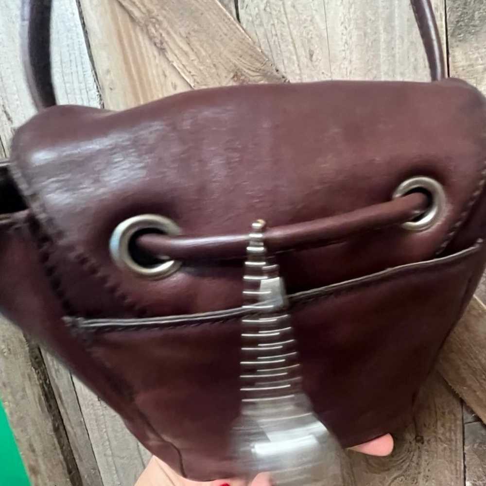 Vintage Brighton brown leather bag. Magnetic flap… - image 5