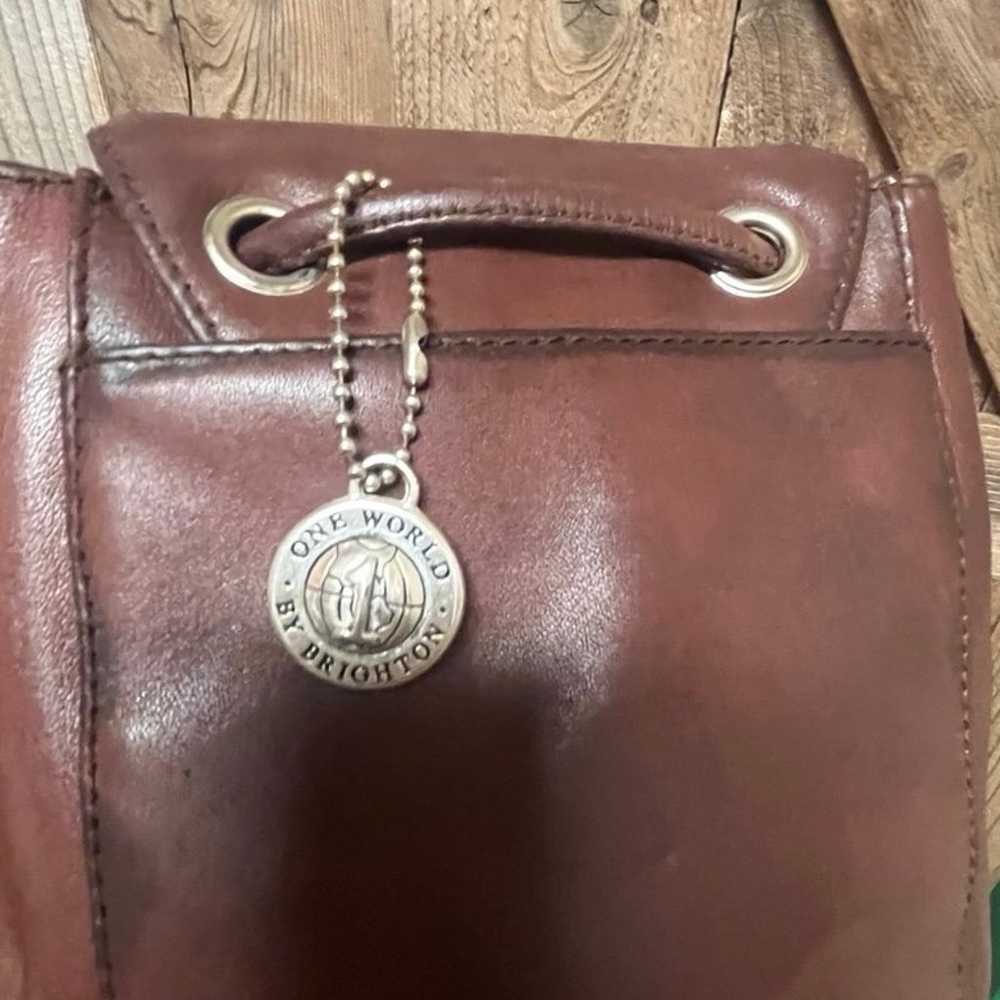 Vintage Brighton brown leather bag. Magnetic flap… - image 6