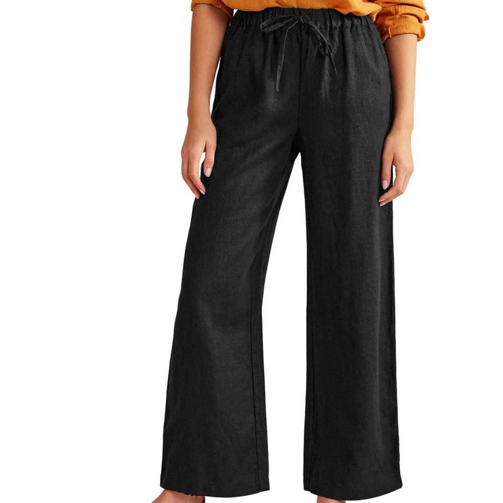 Boden Boden 100% Linen Wide Leg Pants Drawstring … - image 1