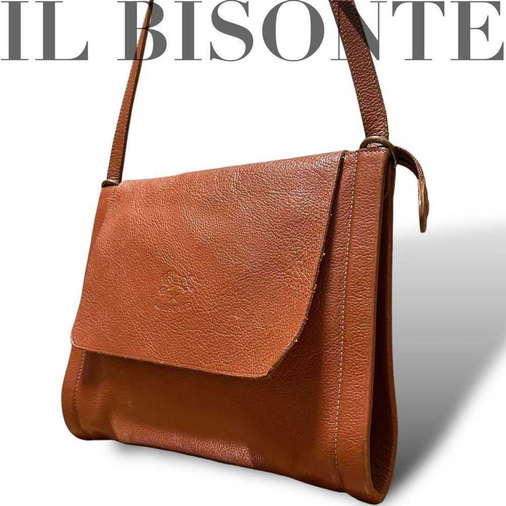 IL BISONTE shoulder bag pochette all leather brow… - image 1