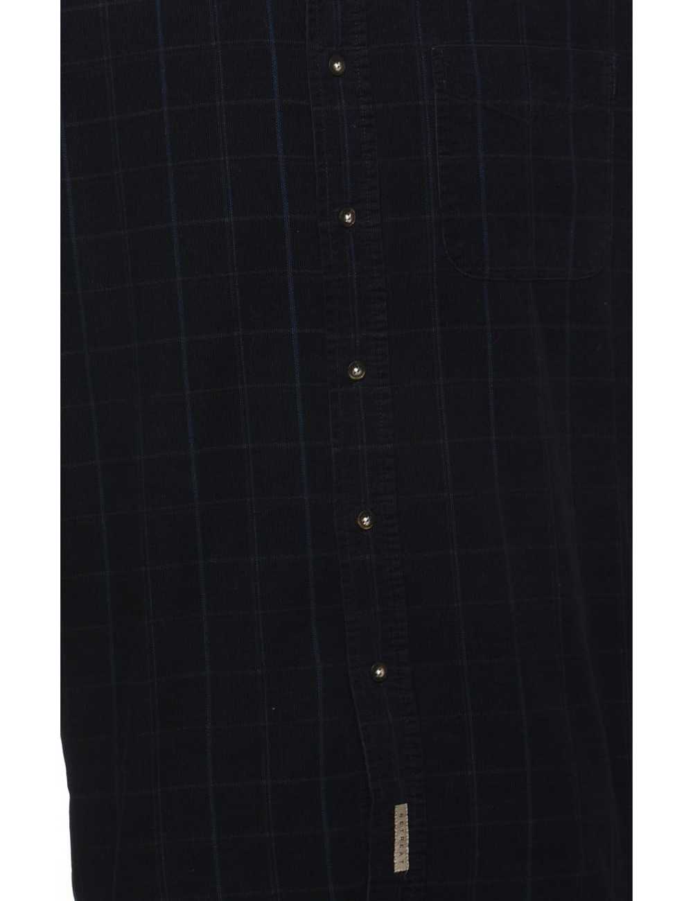 Navy Checked Corduroy Shirt - L - image 3