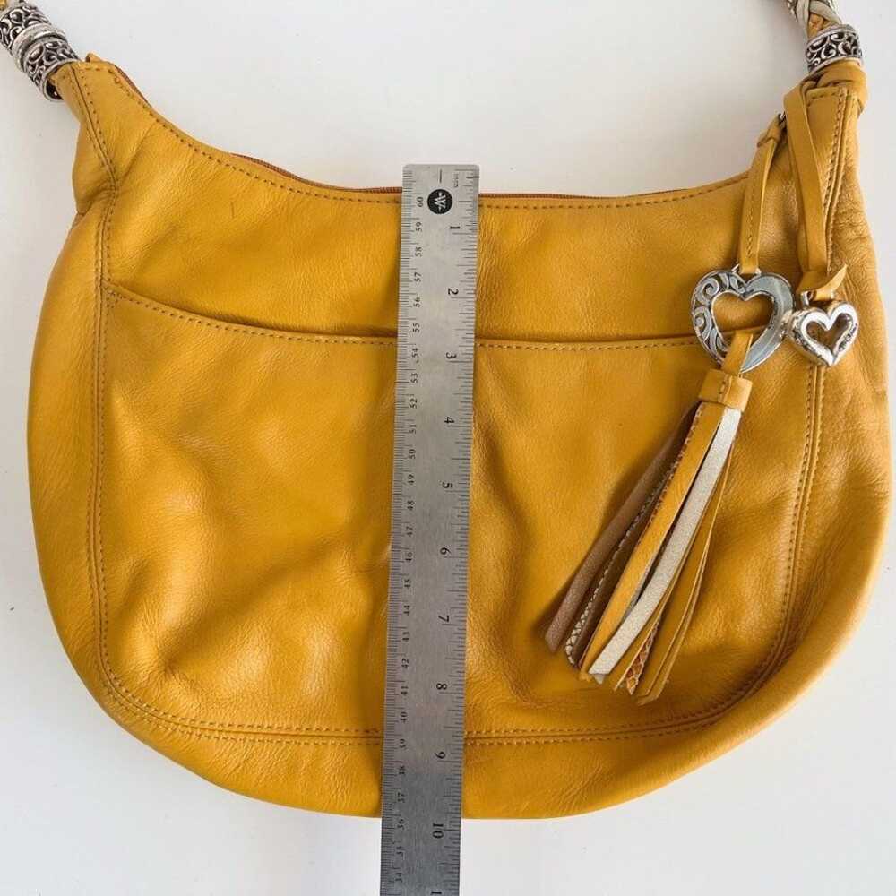 Brighton Barbados Mustard Yellow Leather Hobo Bag - image 10