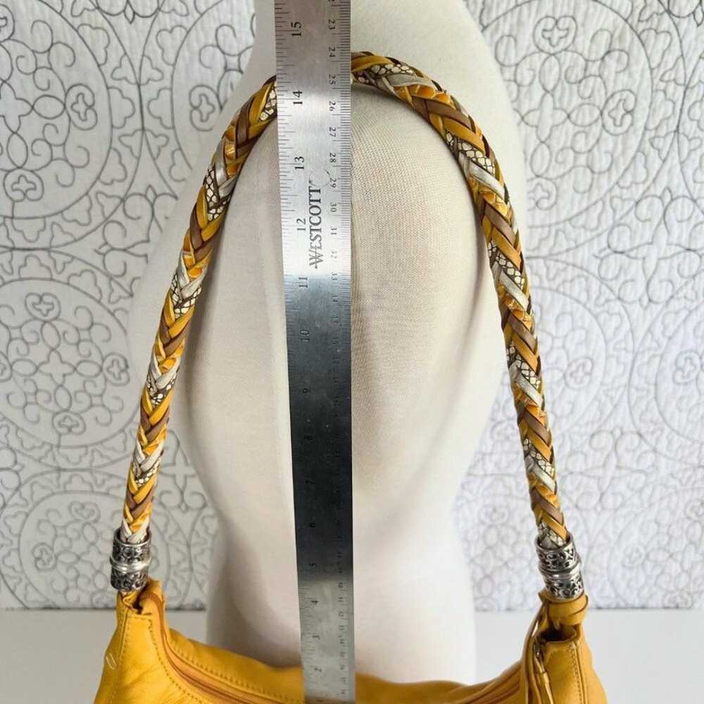 Brighton Barbados Mustard Yellow Leather Hobo Bag - image 12