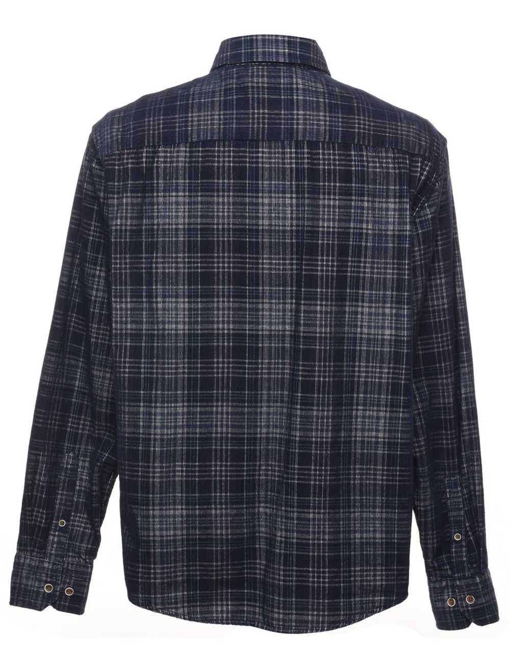 Navy Checked Corduroy Shirt - XL - image 2