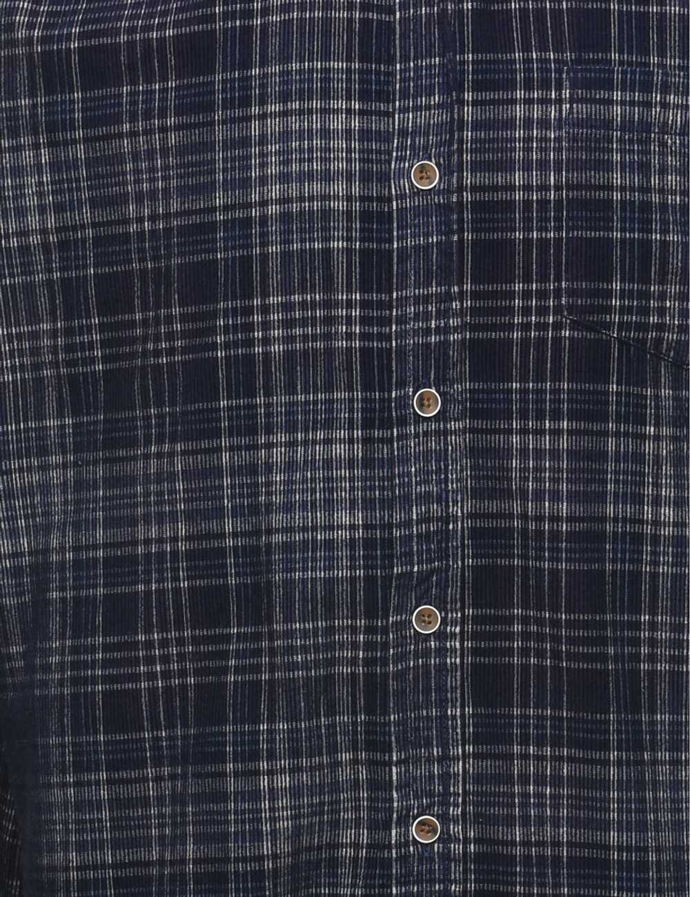 Navy Checked Corduroy Shirt - XL - image 3