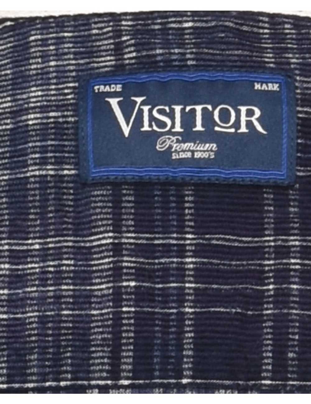 Navy Checked Corduroy Shirt - XL - image 4