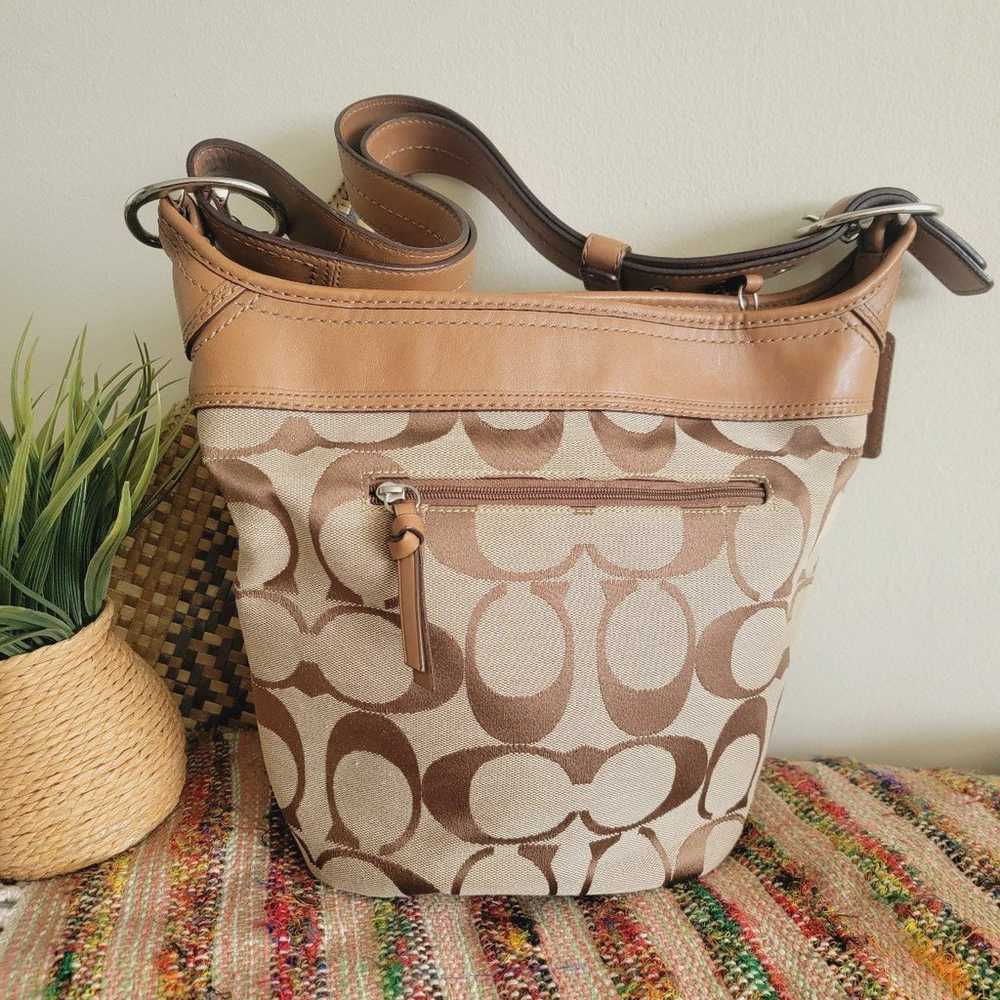 Vintage Coach purse bucket convertible shoulder c… - image 8