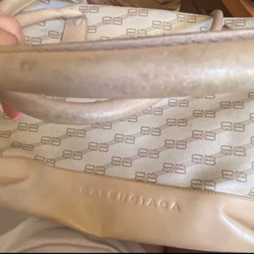 Balenciaga vintage shoulder bag/ tote beige canvas - image 2