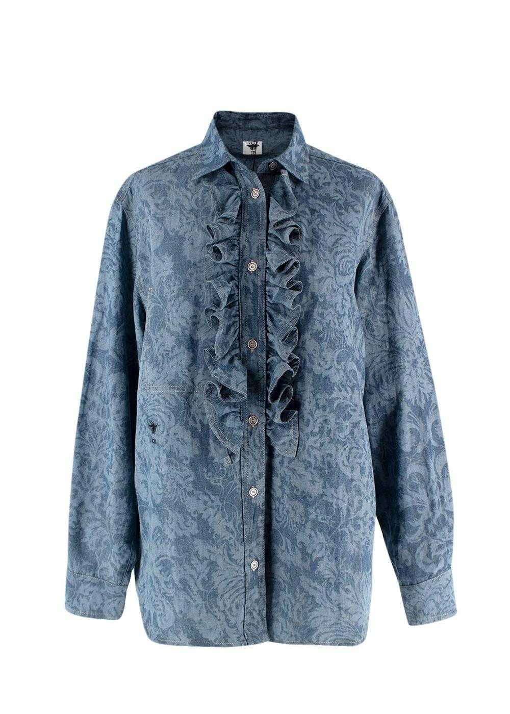 Managed by hewi Dior Blue Brocade Denim Shirt wit… - image 1