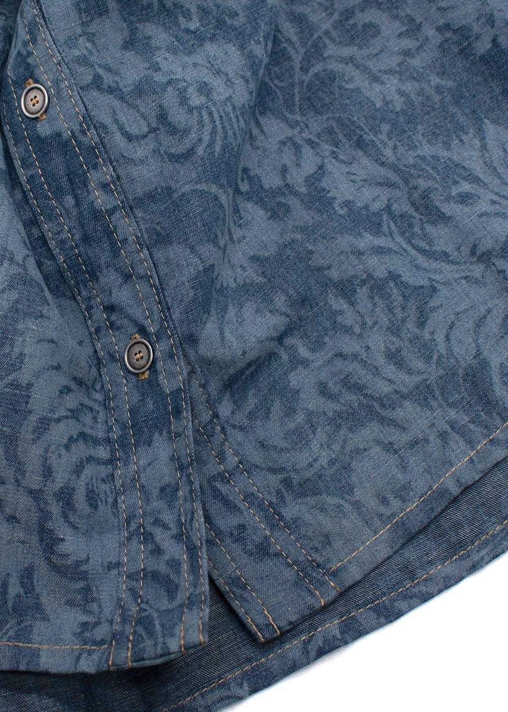 Managed by hewi Dior Blue Brocade Denim Shirt wit… - image 7