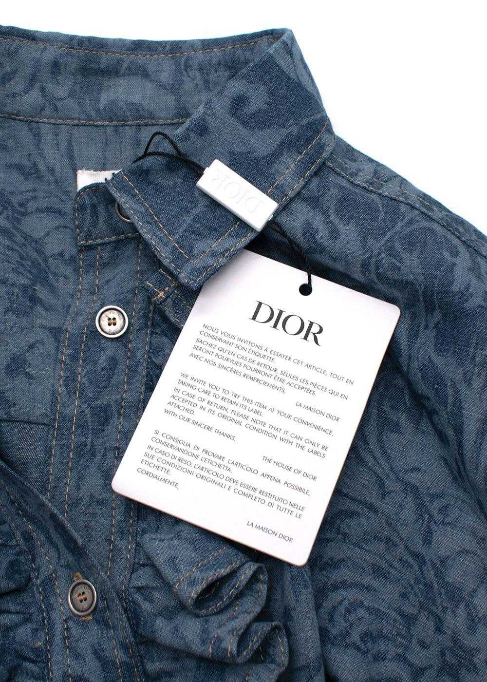 Managed by hewi Dior Blue Brocade Denim Shirt wit… - image 8