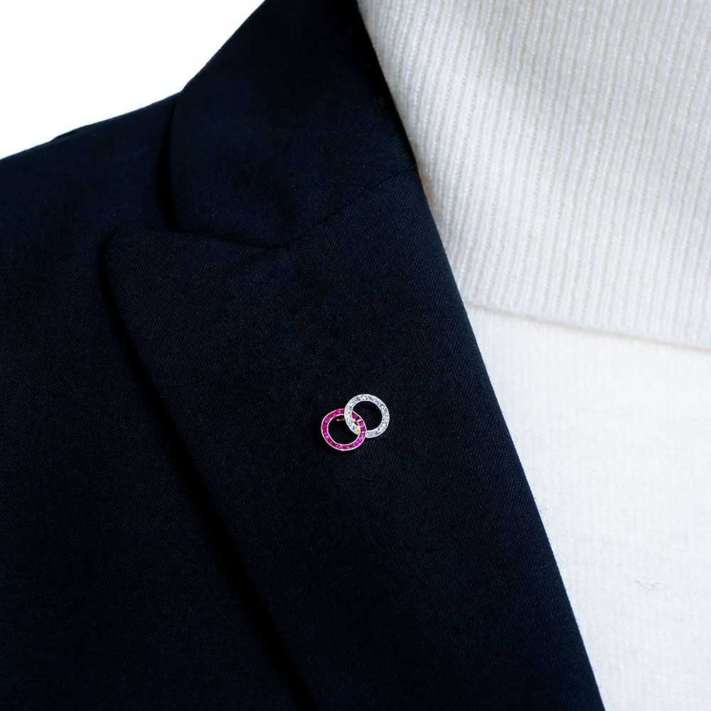 Edwardian Diamond and Ruby* Stickpin - image 3