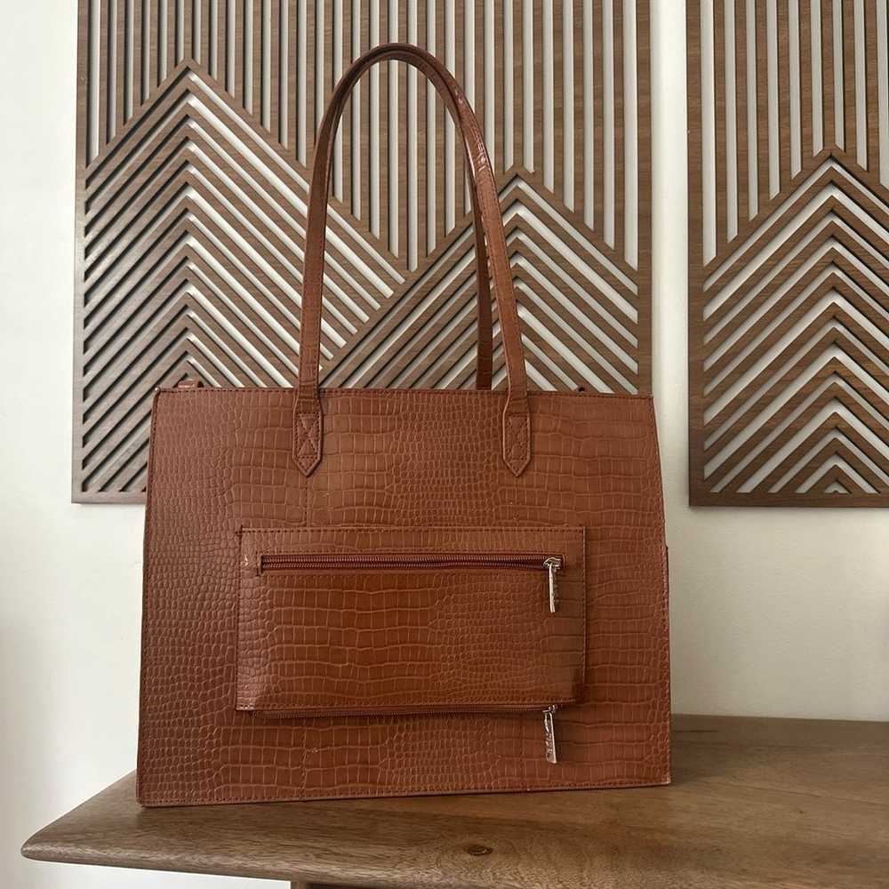 Beis “The Work Tote” Cognac Croc - image 2