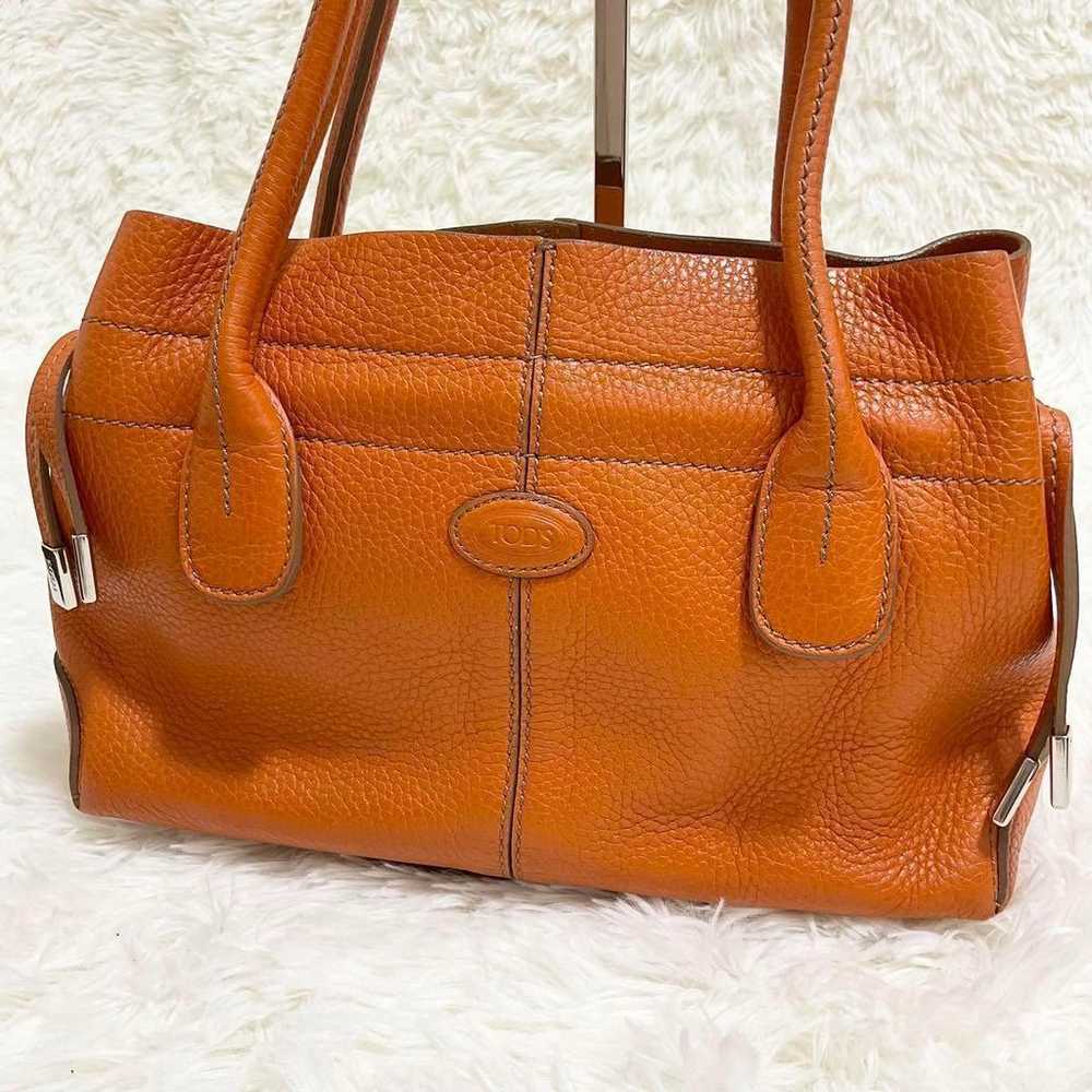 【Great Condition】TODS Handbag Logo Embossed Leath… - image 3