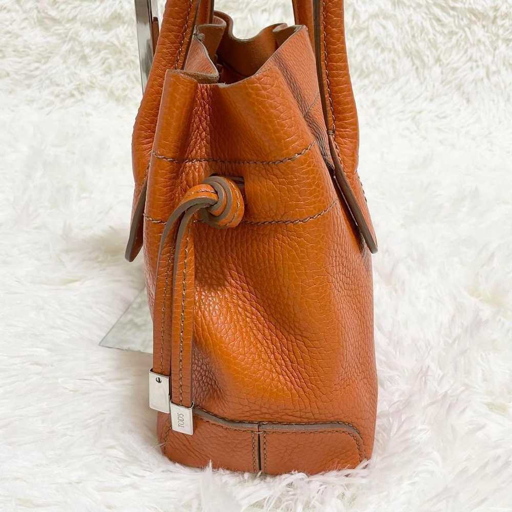 【Great Condition】TODS Handbag Logo Embossed Leath… - image 7