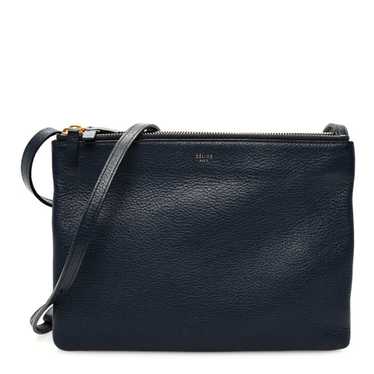 CELINE Lambskin Large Trio Crossbody Bag Navy Blue - image 1