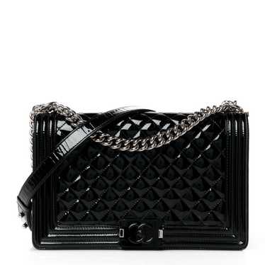 CHANEL Patent Calfskin Quilted New Medium Plexigl… - image 1