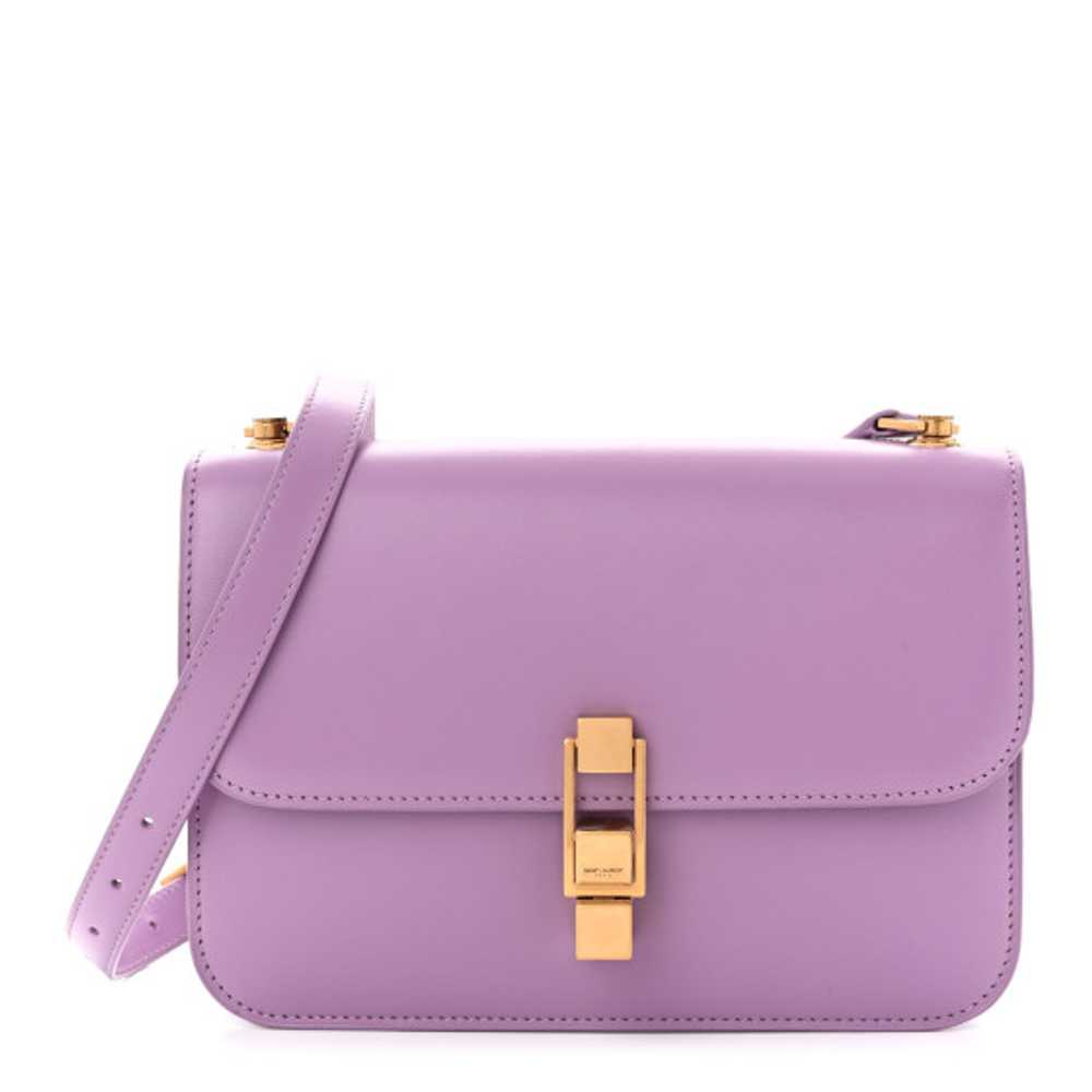 SAINT LAURENT Smooth Calfskin Carre Satchel Lilas - image 1