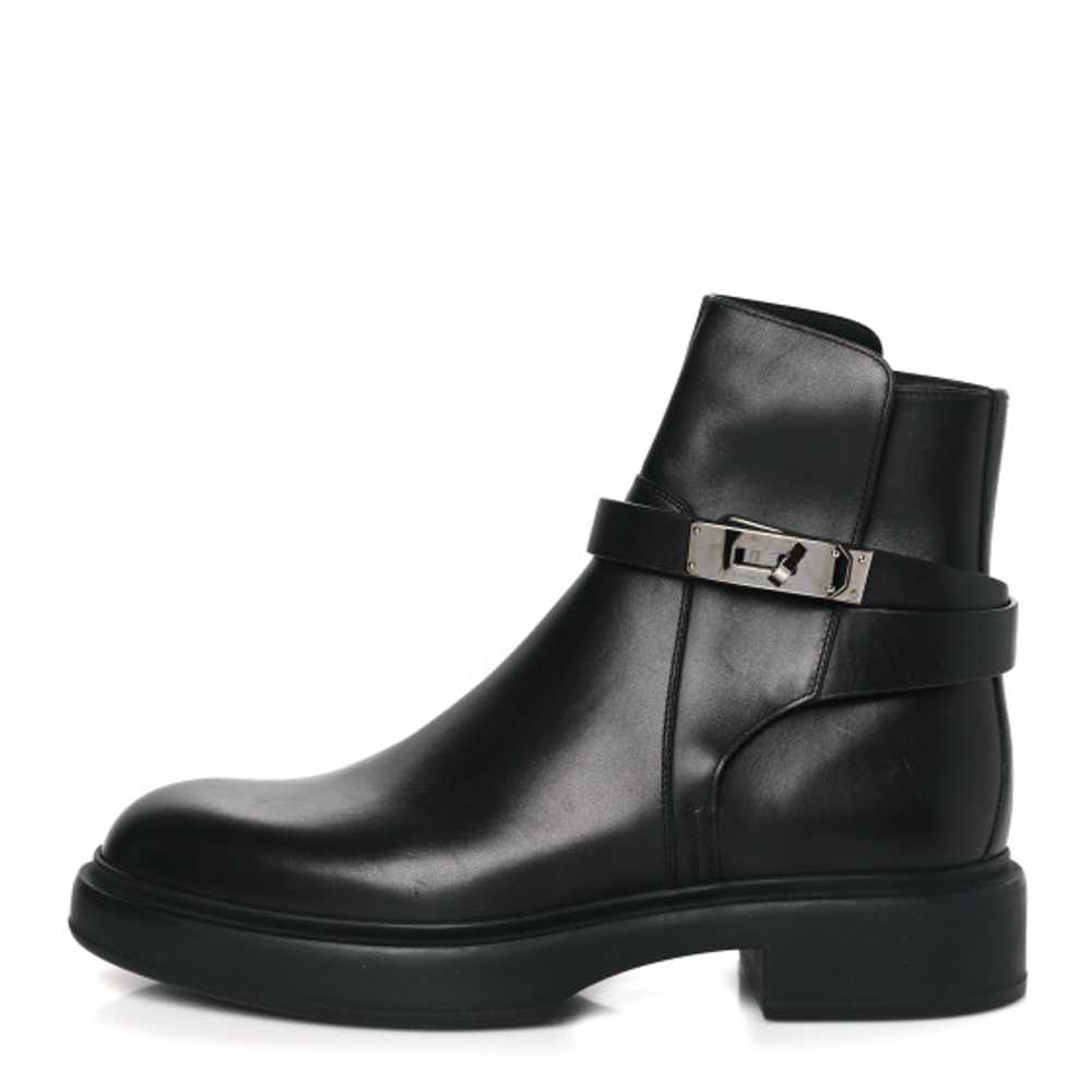 HERMES Calfskin Veo Ankle Boots 38 Black - image 1