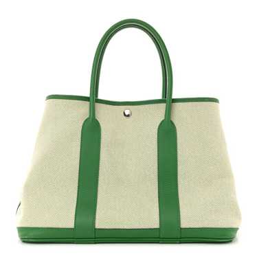 HERMES Toile Negonda Garden Party Tote 36 MM Bambo