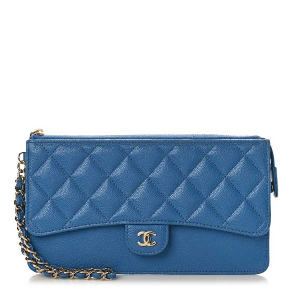 CHANEL Caviar Quilted Classic Pouch With Handle B… - image 1