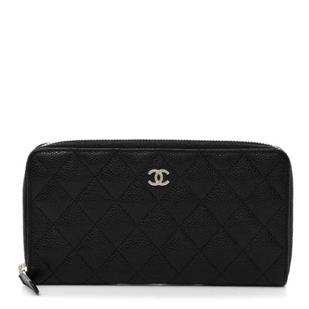 CHANEL Caviar Quilted Large Gusset Zip Around Wal… - image 1