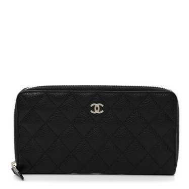 CHANEL Caviar Quilted Large Gusset Zip Around Wal… - image 1