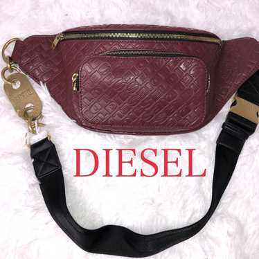 DIESEL Waist Bag Shoulder Bag Red with Gold Hardwa