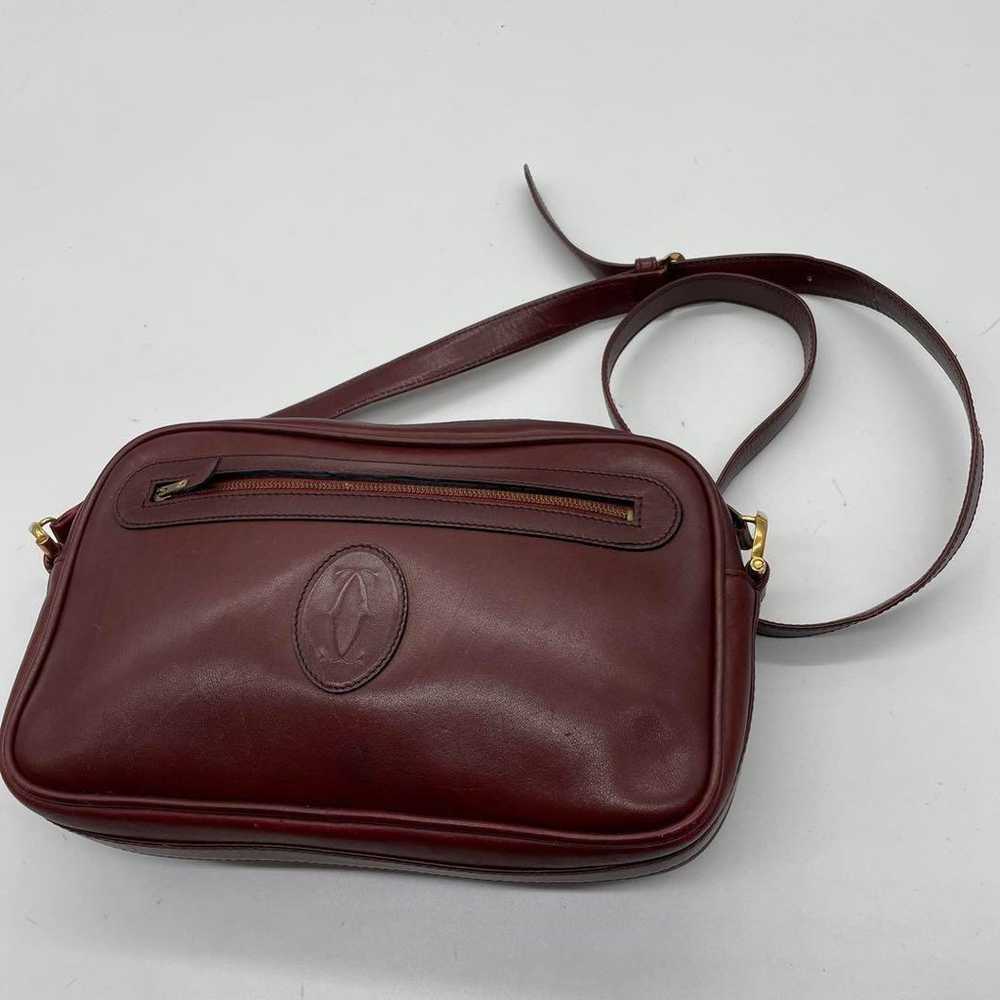 Cartier leather shoulder bag Must line pochette B… - image 3