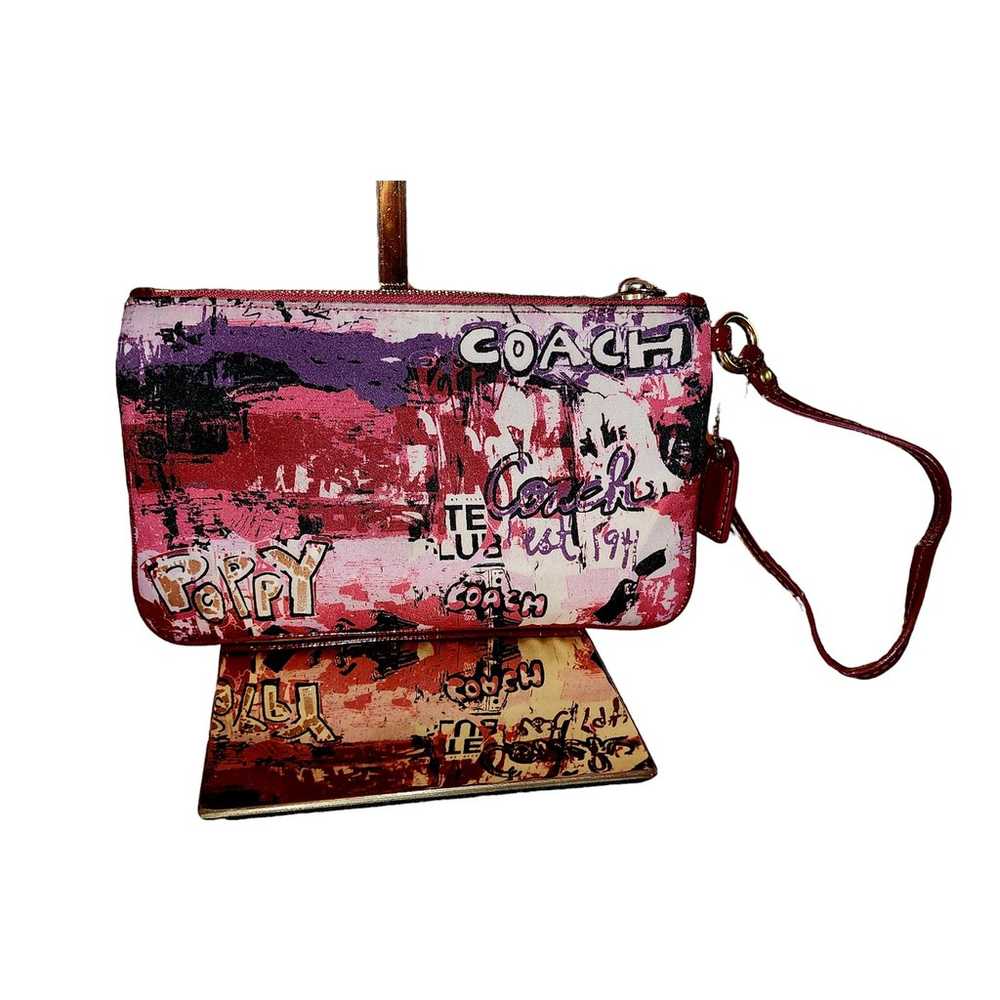 Vintage Rare Coach Poppy Wall Graffiti Wristlet M… - image 2