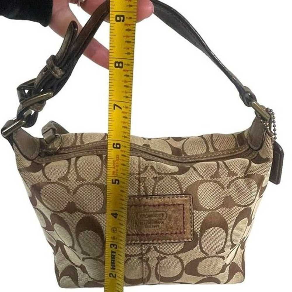 Vintage Coach Brown Logo Small Purse Mini Tote Fo… - image 10