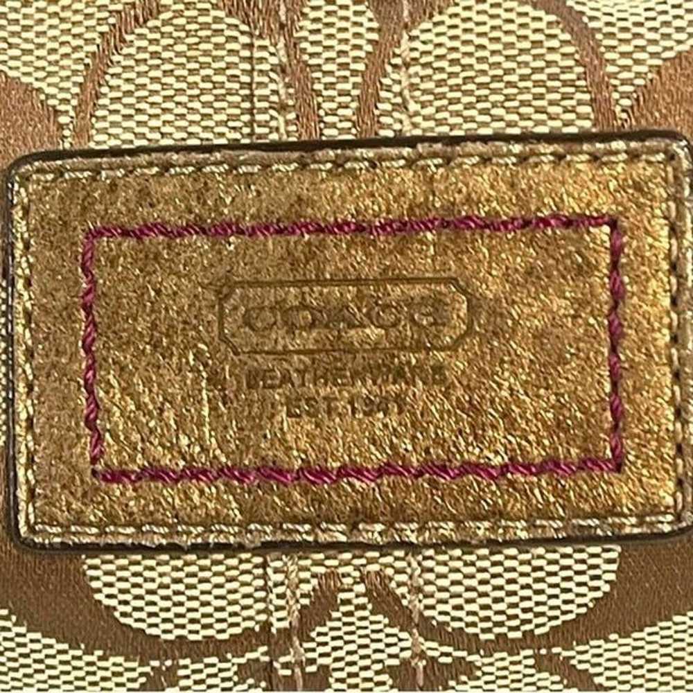 Vintage Coach Brown Logo Small Purse Mini Tote Fo… - image 2