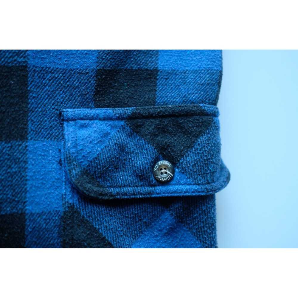 Vintage BLUE FLANNEL PLAID SHIRT BUTTON DOWN 90s … - image 5