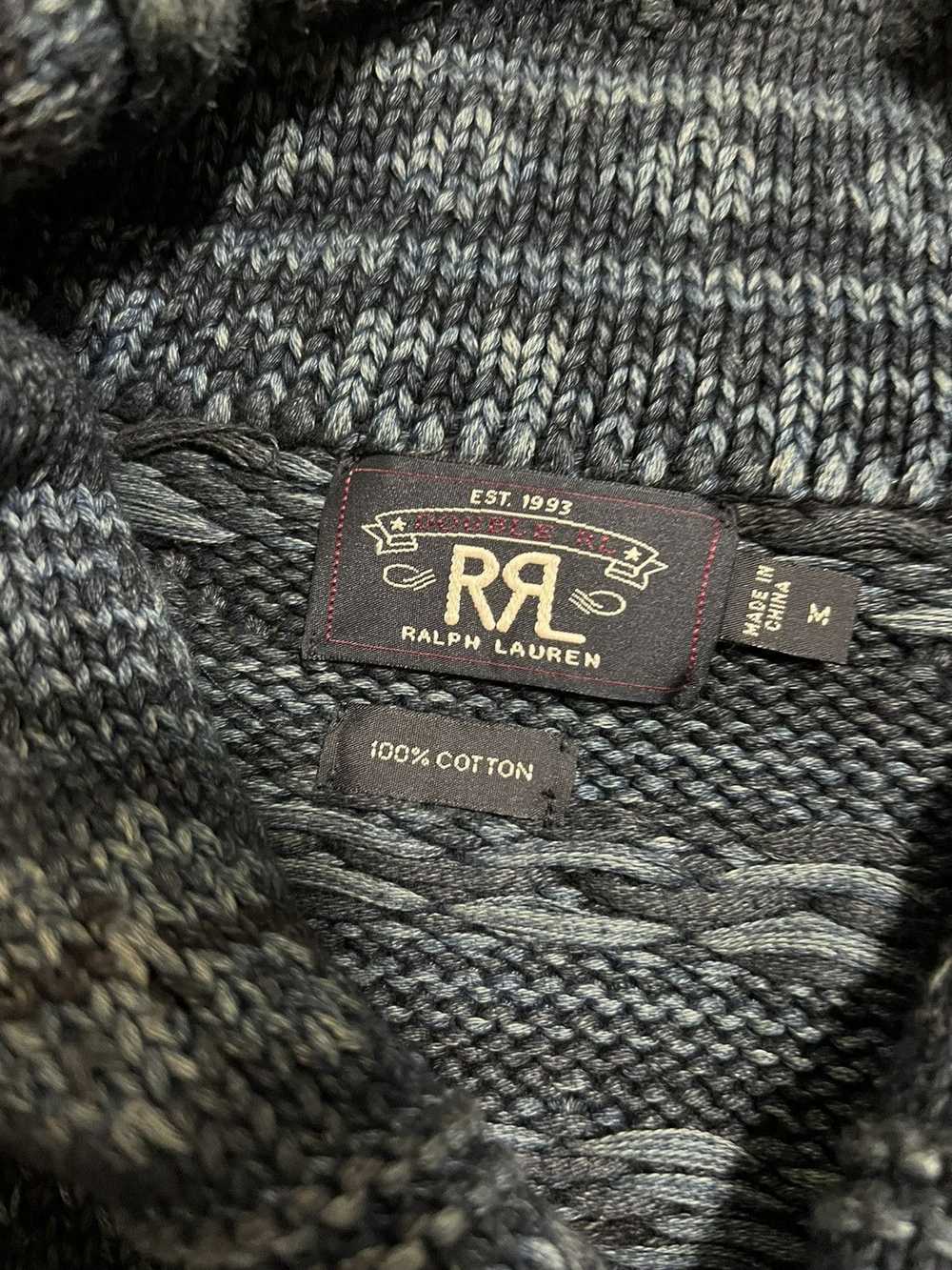 RRL Ralph Lauren RRL shawl cardigan indigo fair i… - image 3